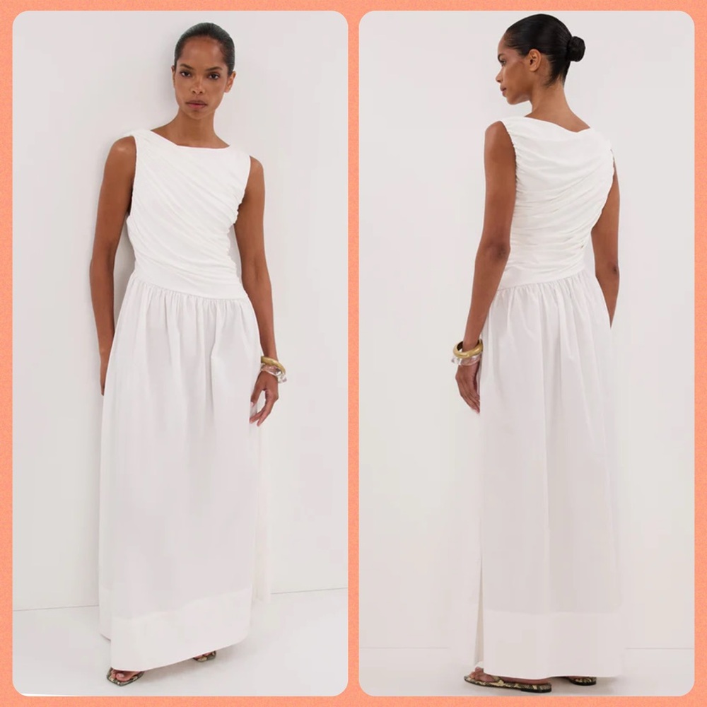 🍒NWT DISSH Alexandria Hybrid Sleeveless Midi Dress in White. Size: 8 - Picture 1 of 16